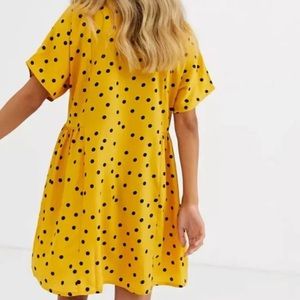 ASOS yellow polka dot dress